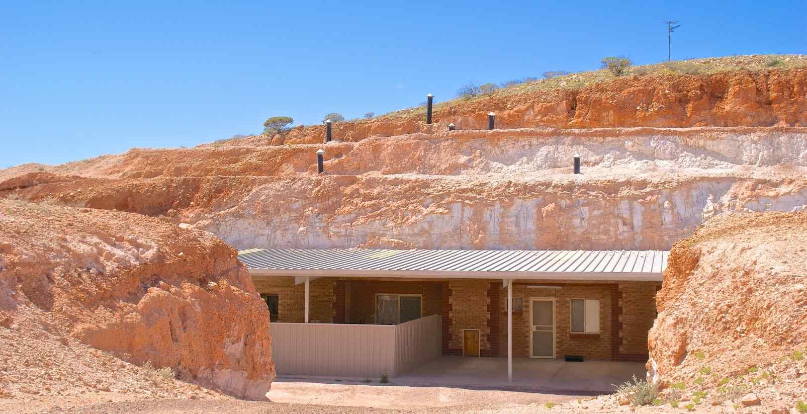 Home built into rock coober pedy