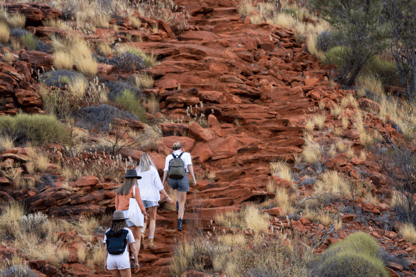 People walking around Uluru national park